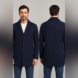 HUGO Boss Navy Blue Knit Blazer - BOSS Orange Balley crafted Italian fabric